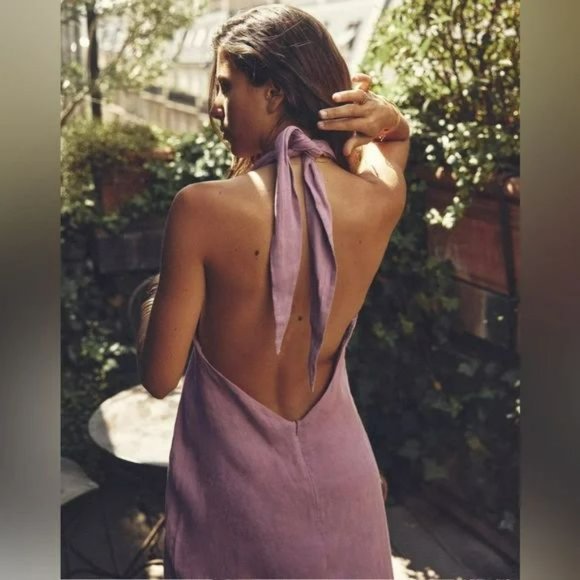 ZARA LINEN HALTER DRESS NWT - Picture 6 of 10